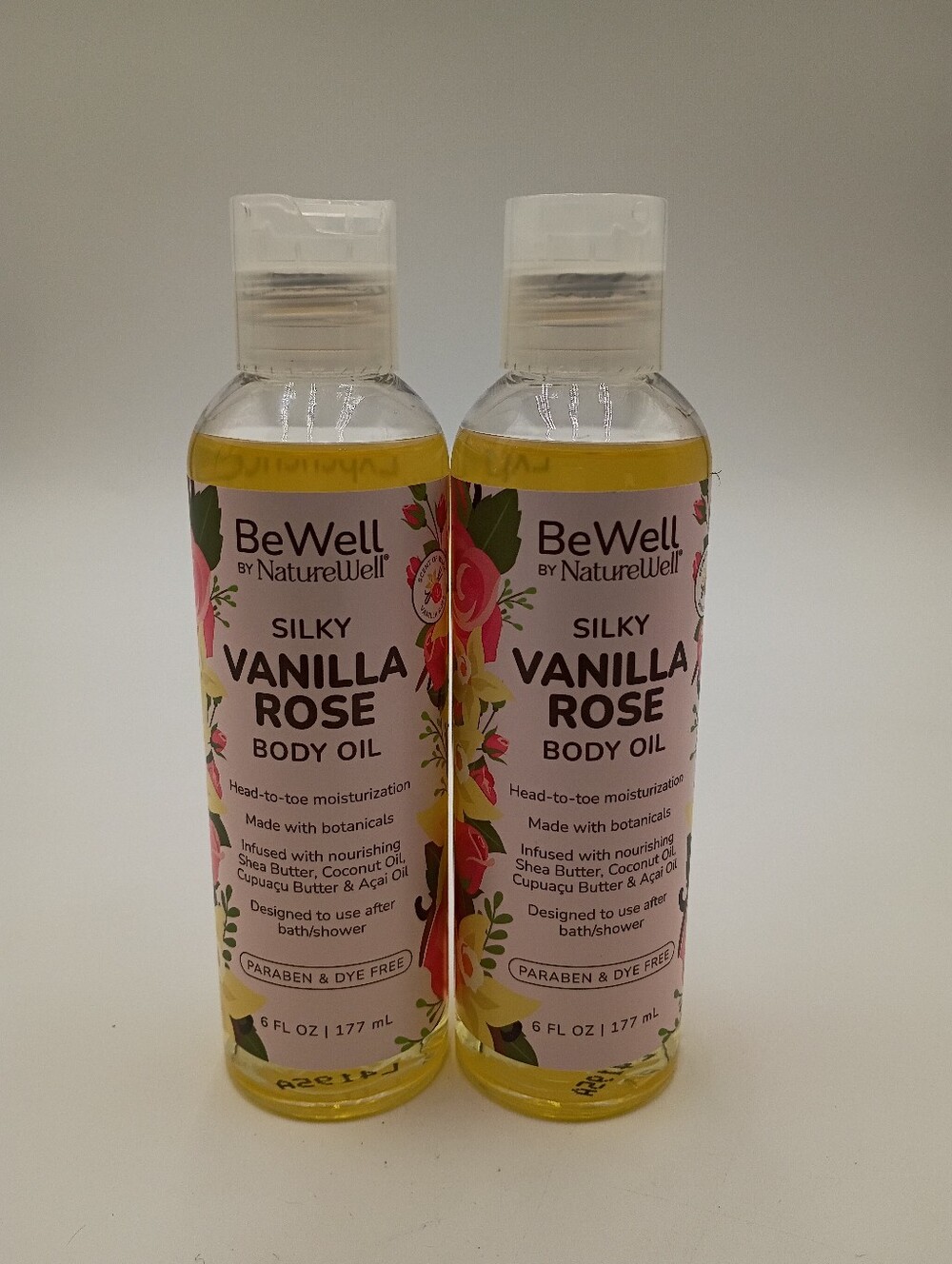 BeWell by NatureWell Vanilla Rose Moisturizing Botanical Body Oil, 2 Pk (6oz).
